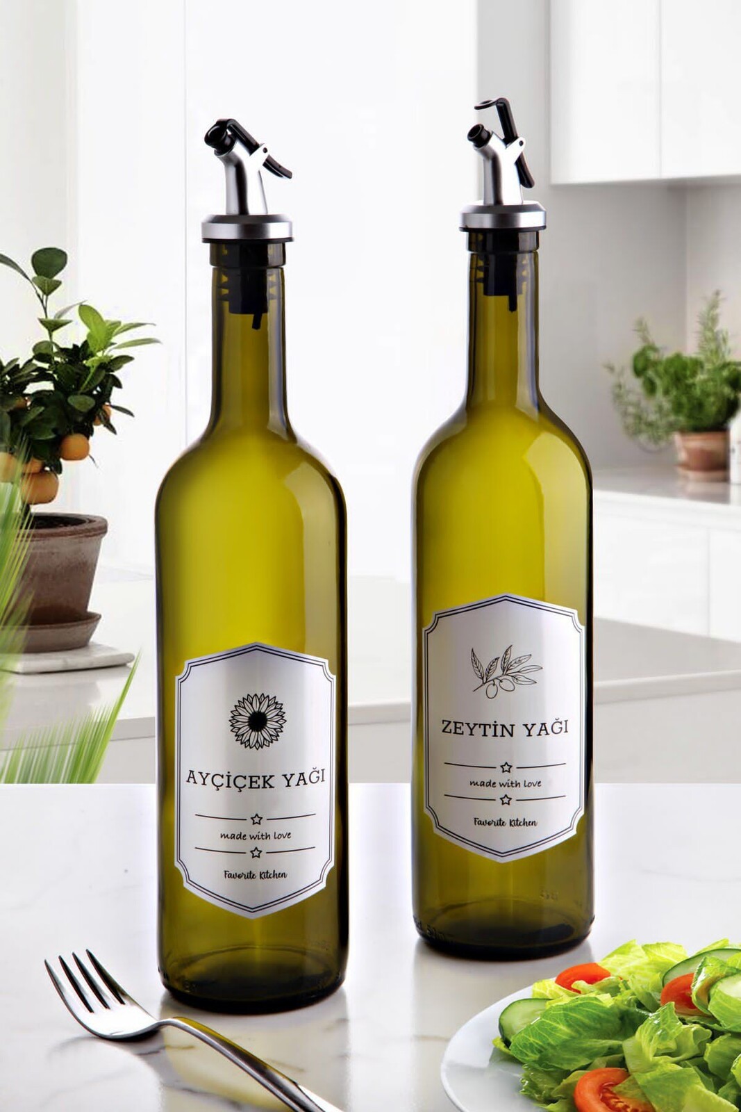 Sada 2 ks dávkovačů na olej Plest vícebarevná