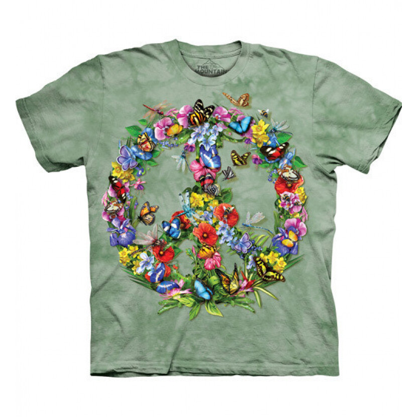 Tričko unisex The Mountain Butter Dragon Peace (motýle) - zelené, M