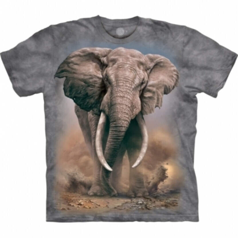 Tričko unisex The Mountain African Elephant (slon africký) - sivé, 3XL