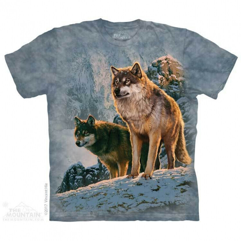 Tričko unisex The Mountain Wolf Couple Sunset (vlci) - modré, S