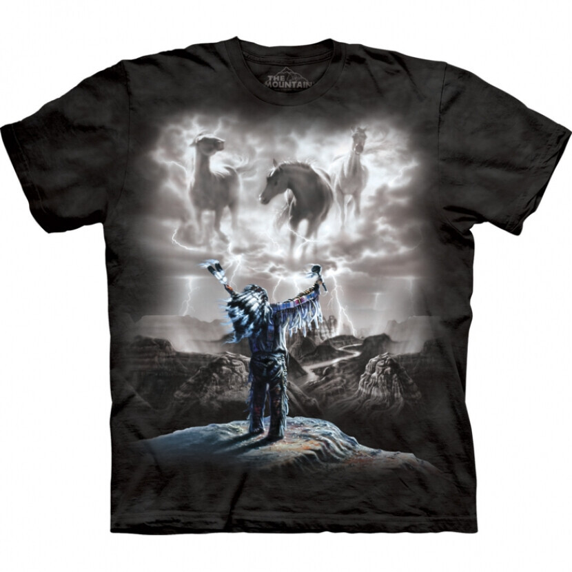 Tričko unisex The Mountain Summoning the Storm (kone) - čierne, XL