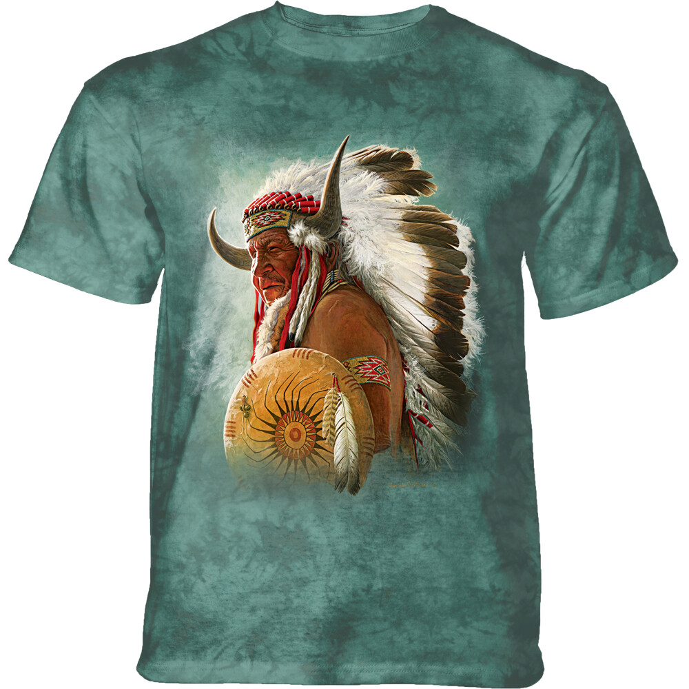 Tričko unisex The Mountain Native American Portrait - modré, XXL