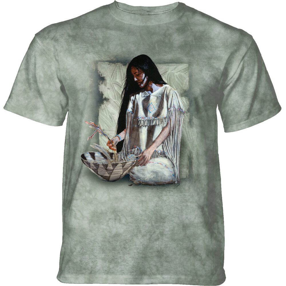 Tričko unisex The Mountain Over My Shoulder - olivové, S