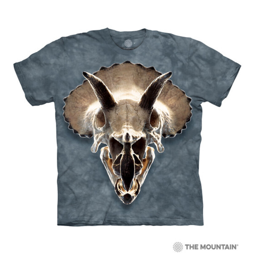 Tričko unisex The Mountain Triceratops Skull (dinosauria lebka) - modré, XXL