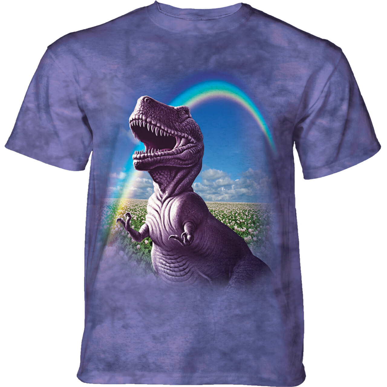 Tričko unisex The Mountain Happiest T-Rex (Tyrannosaurus Rex) - fialové, XXL