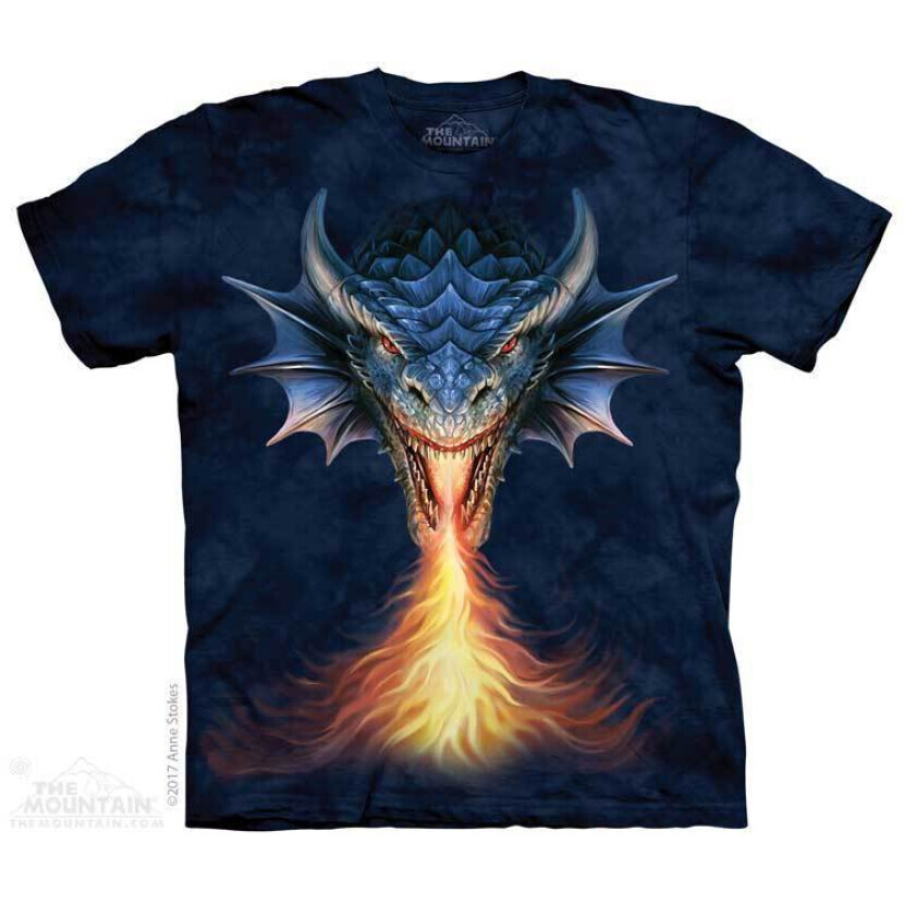 Tričko unisex The Mountain Fire Breather Dragon (drak) - tmavo modré, S