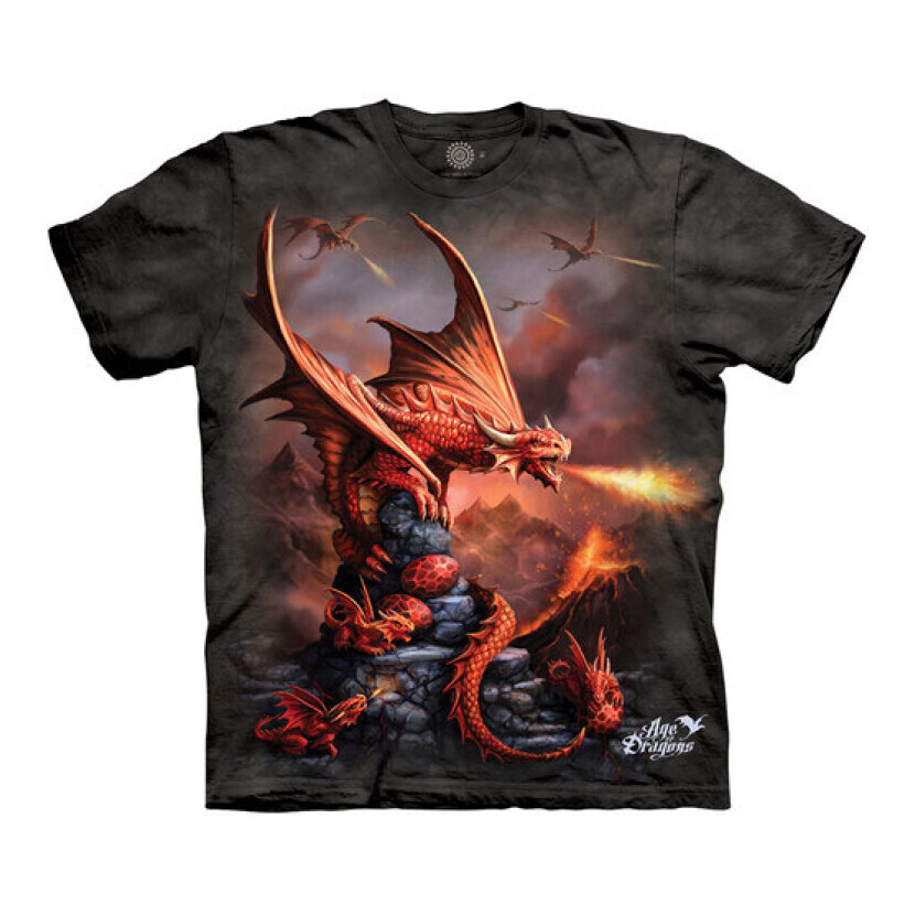 Tričko unisex The Mountain Fire Dragon (drak) - sivé, S