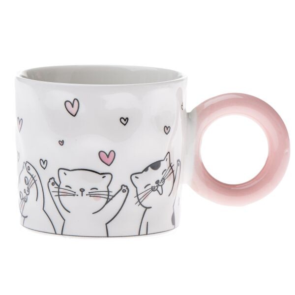 Mačacia mama Porcelánový hrnček mačky a srdiečka