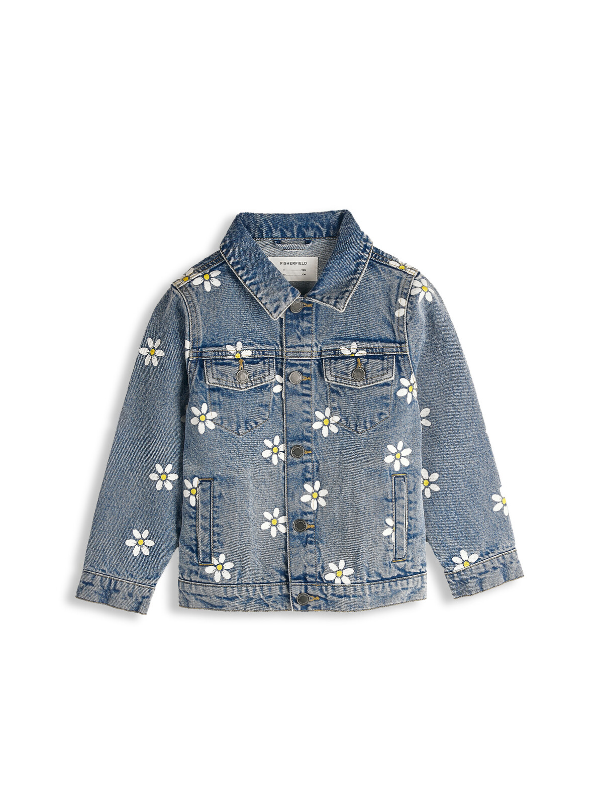 GATE Denimová bunda s kvetinovou potlačou