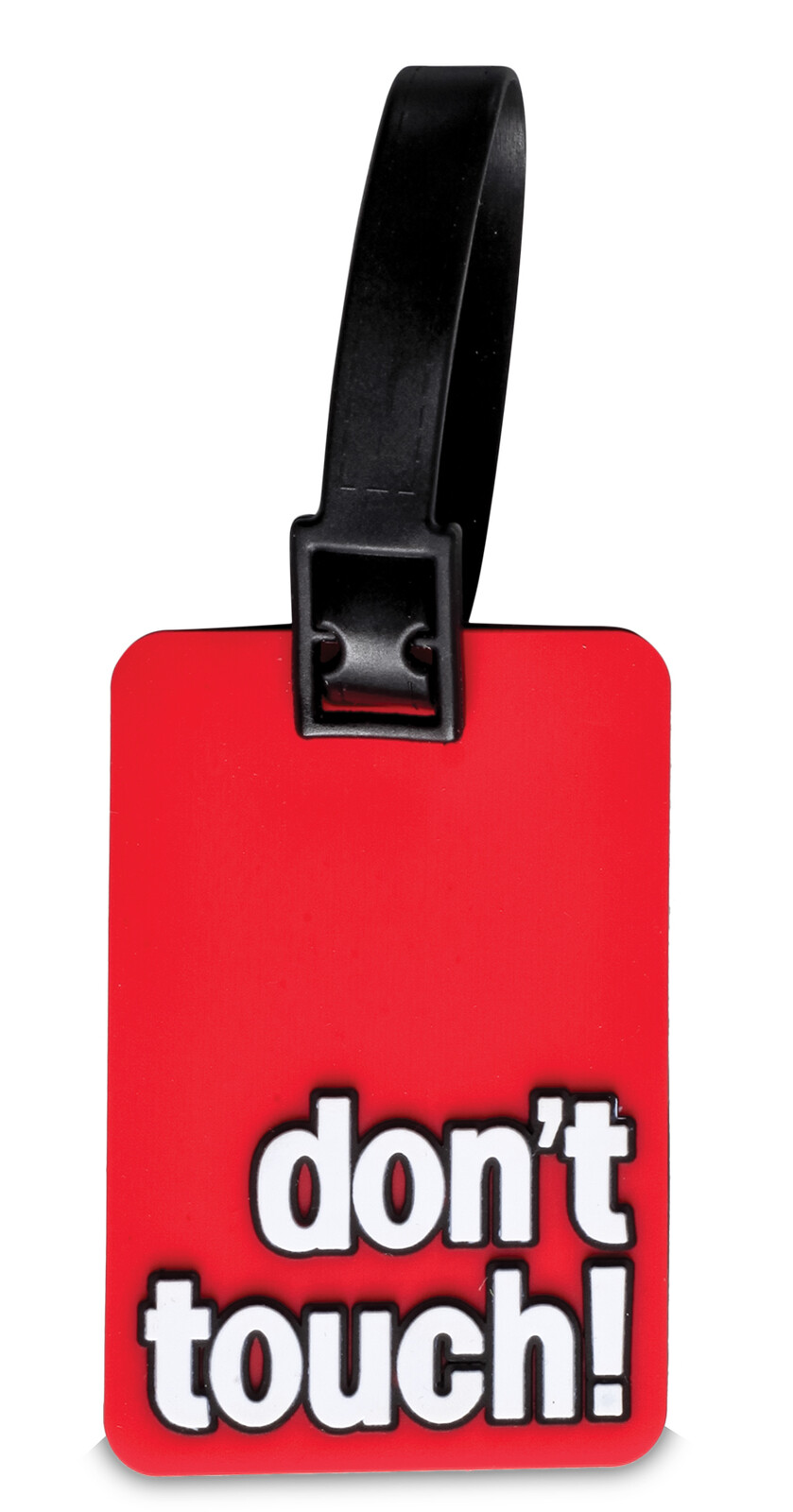 WORLDPACK menovky na batožinu don’t touch! 2 ks - červené silikónové visačky 7,5 x 5 cm