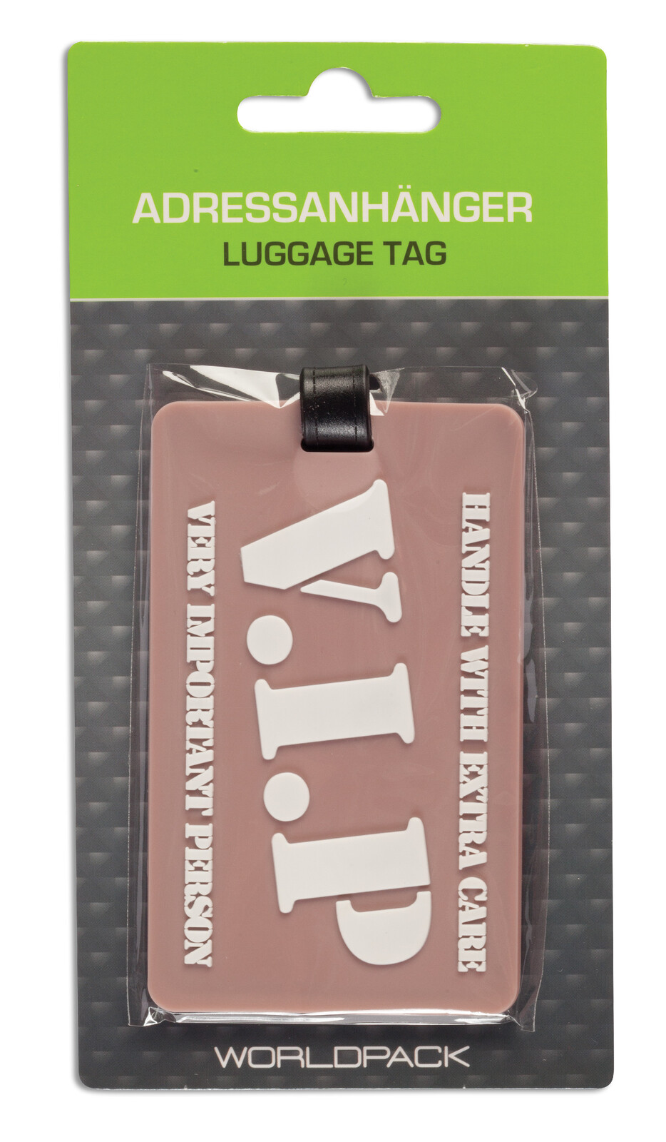 WORLDPACK silikónová menovka na batožinu XXL 6,5 x 10,5 cm - V.I.P. - taupe
