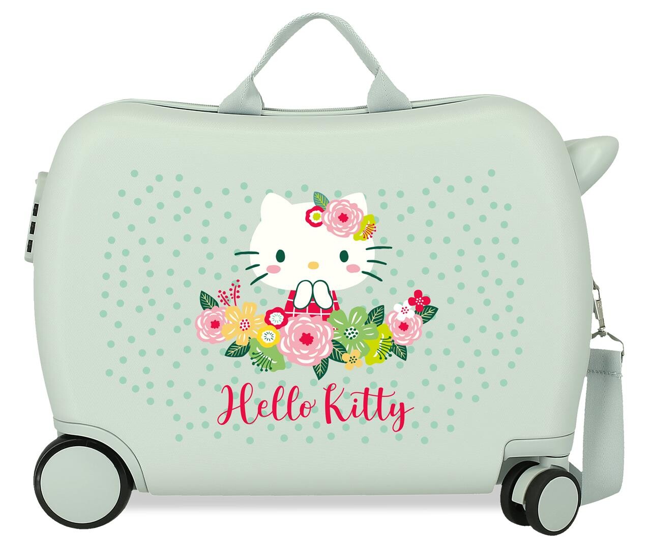 Detský kufrík na kolieskach - odrážadlo - Hello Kitty Flower - 34L
