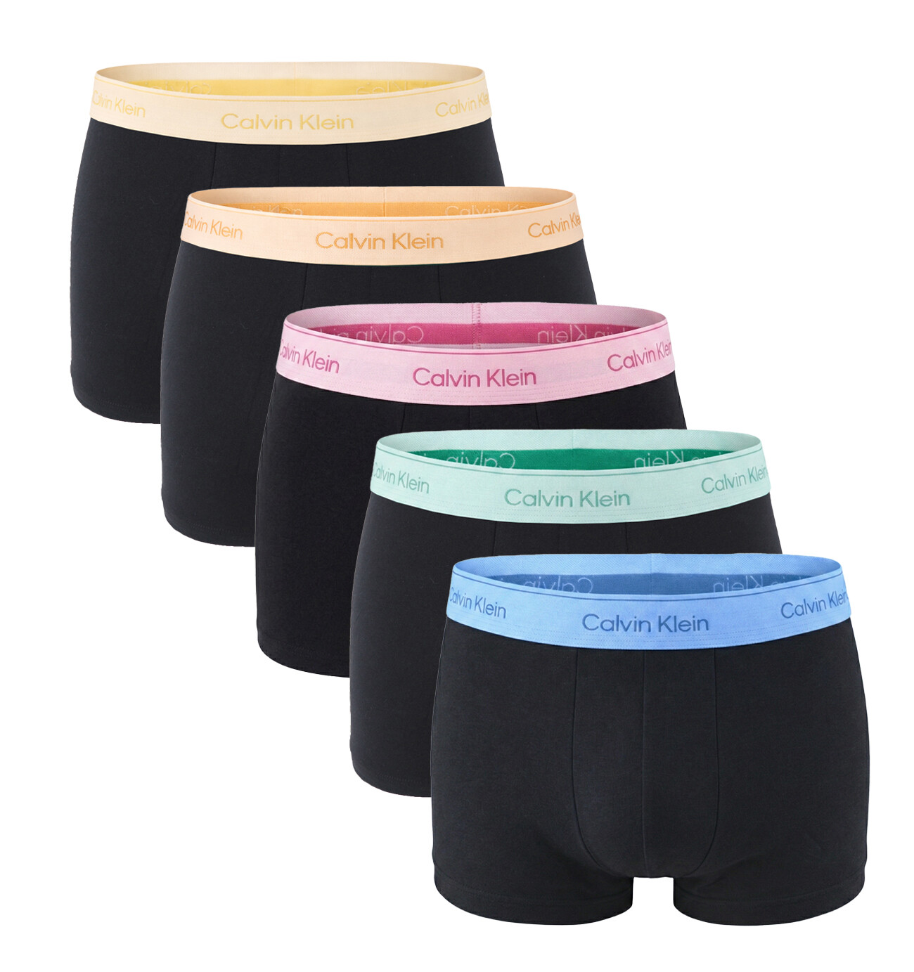 CALVIN KLEIN - boxerky 5PACK Icon cotton stretch black / This is love edition waist