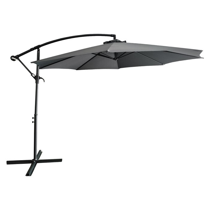 KONDELA Lukan záhradný slnečník sivá / čierna