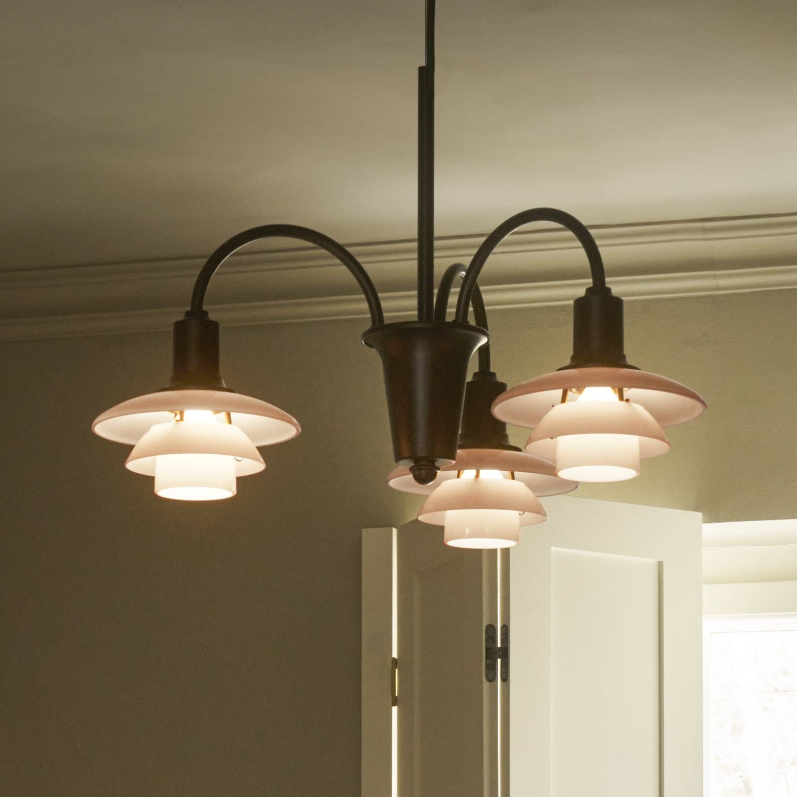 Louis Poulsen Luster PH 1/1, mosadz brúsená, 3-pl.