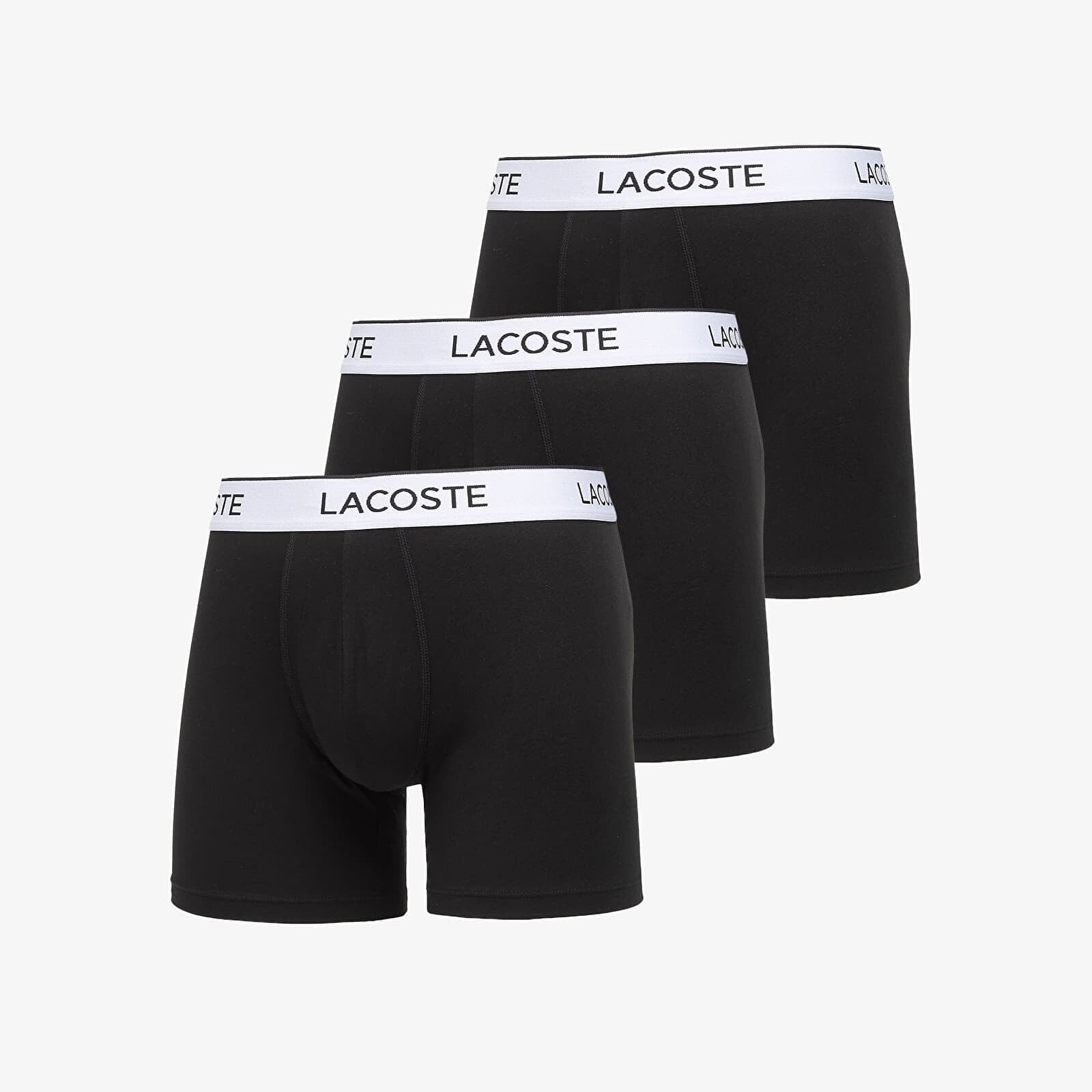 Boxerky LACOSTE Boxer Brief 3-Pack Black L