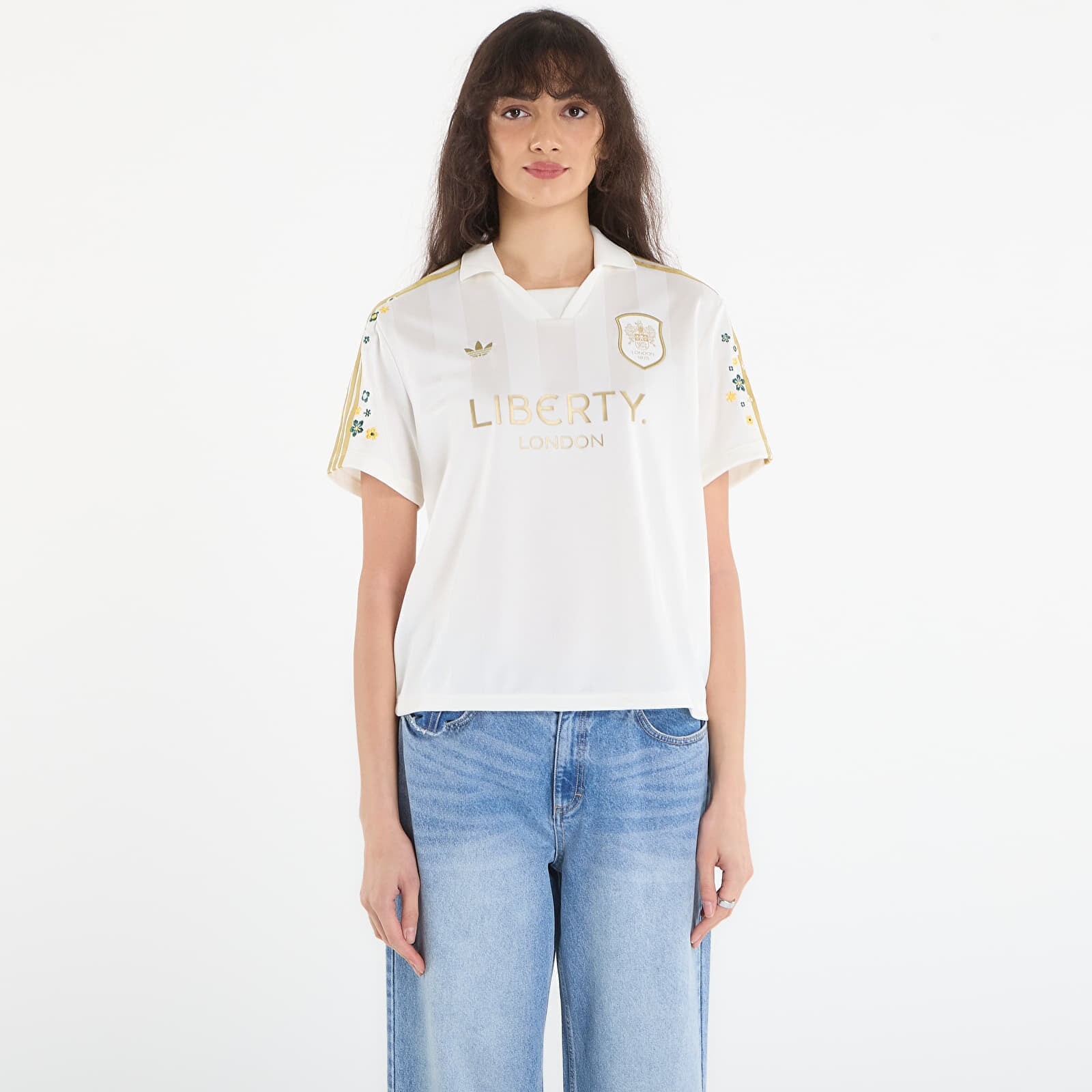 Tričko adidas X Liberty London Jersey Off White/ Ice Purple S