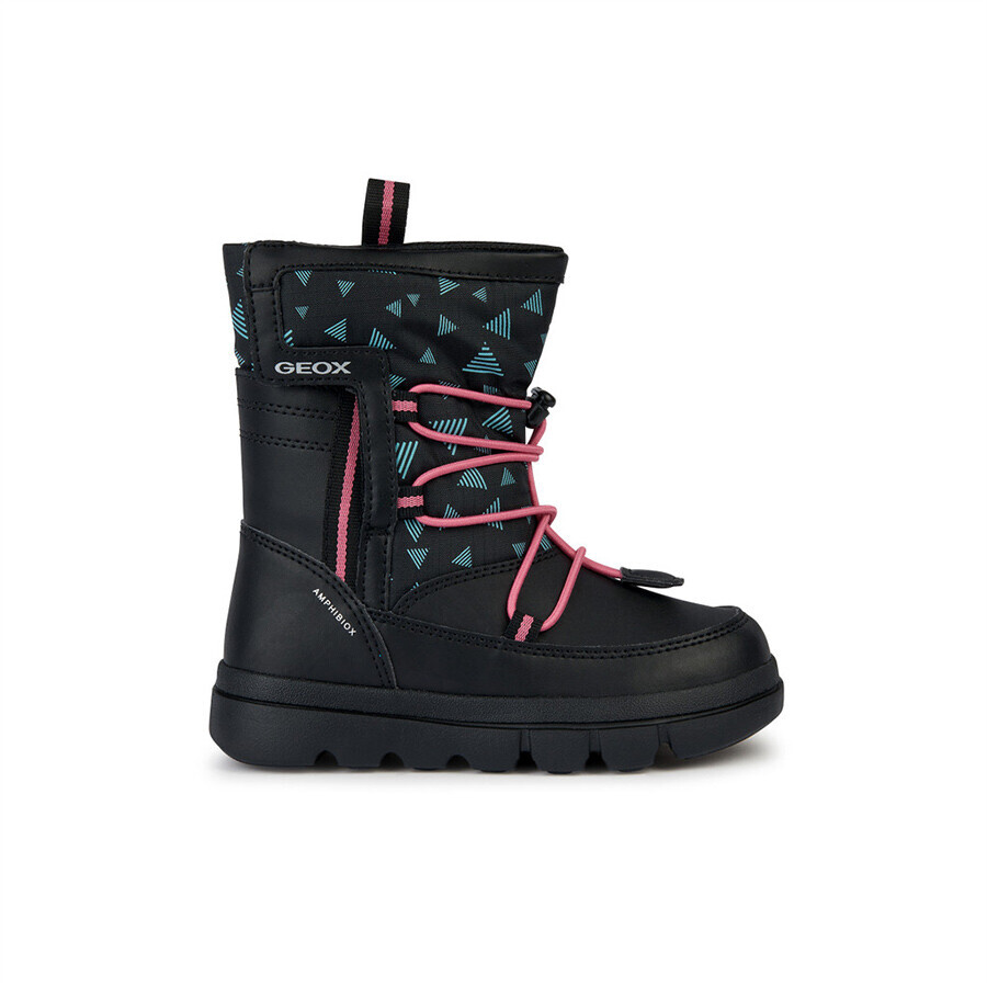 Black Girls Ankle Boots Geox Willaboom Abx - Girls