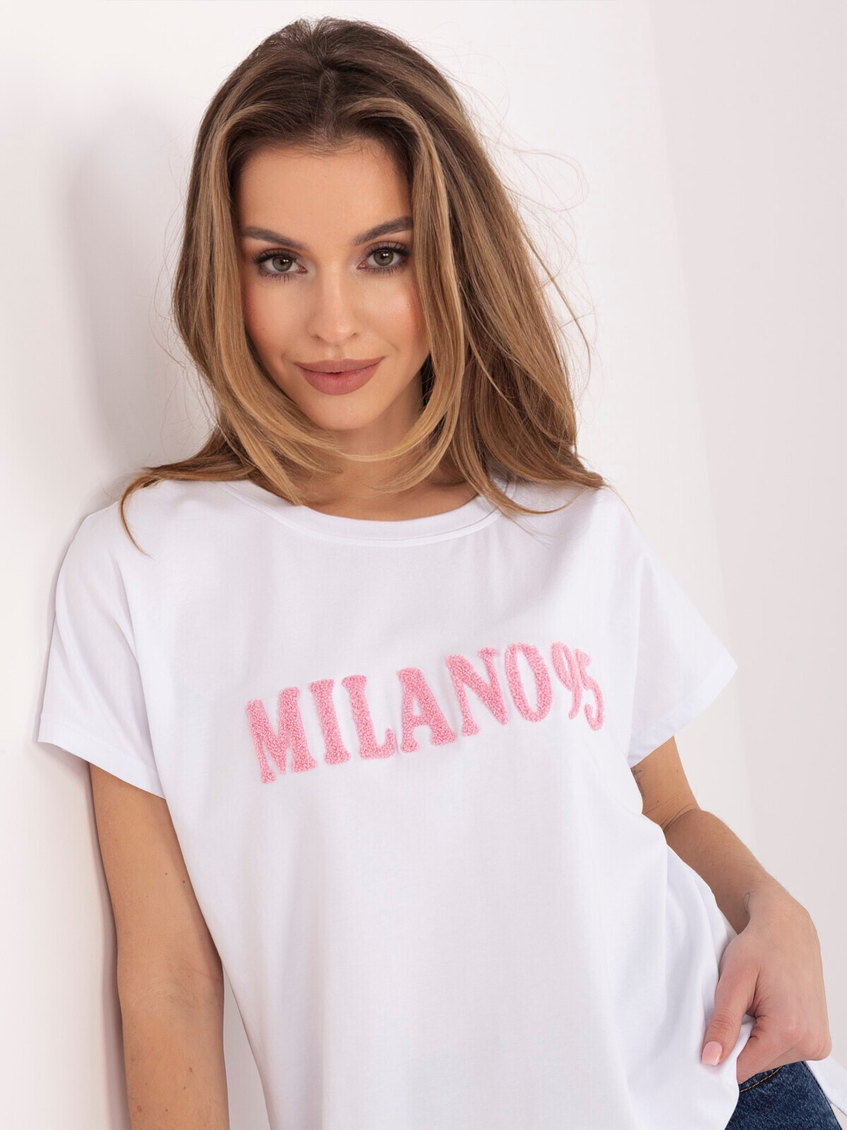 Bielo-ružové dámske tričko s nápisom