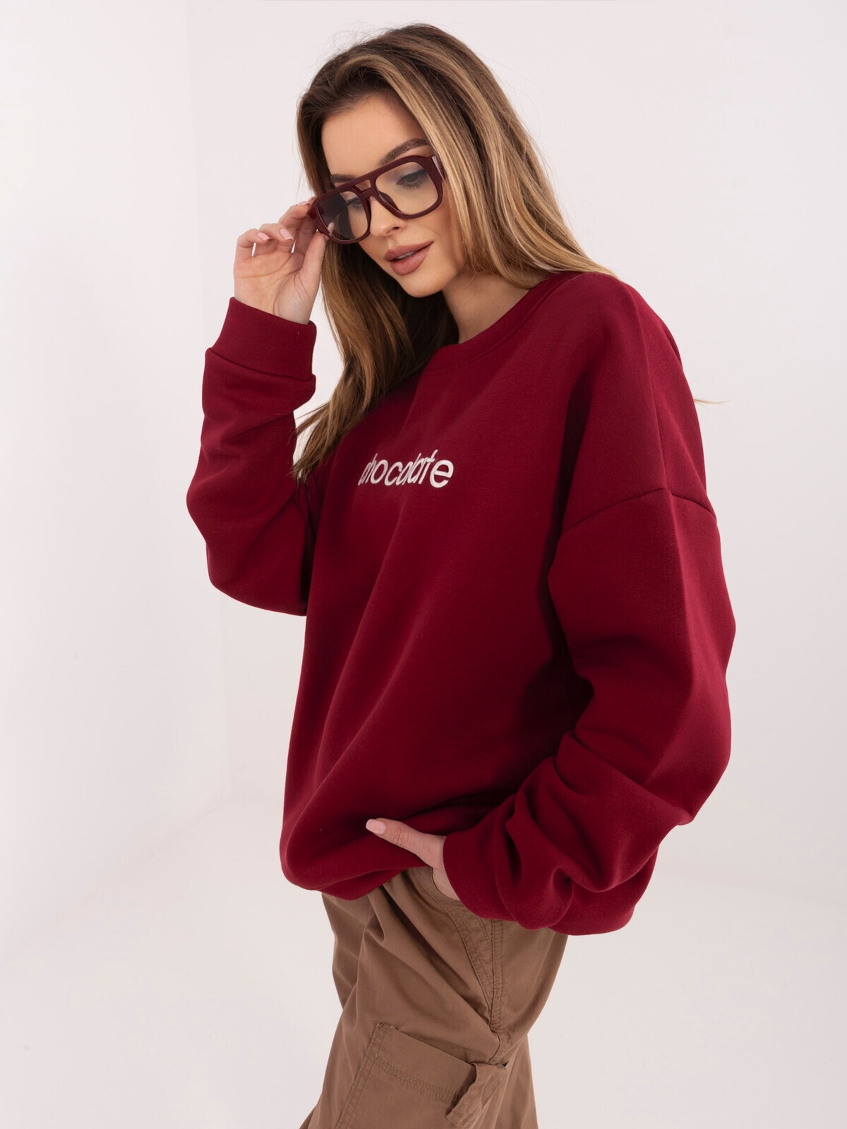 Bordová dresová mikina RUE PARIS