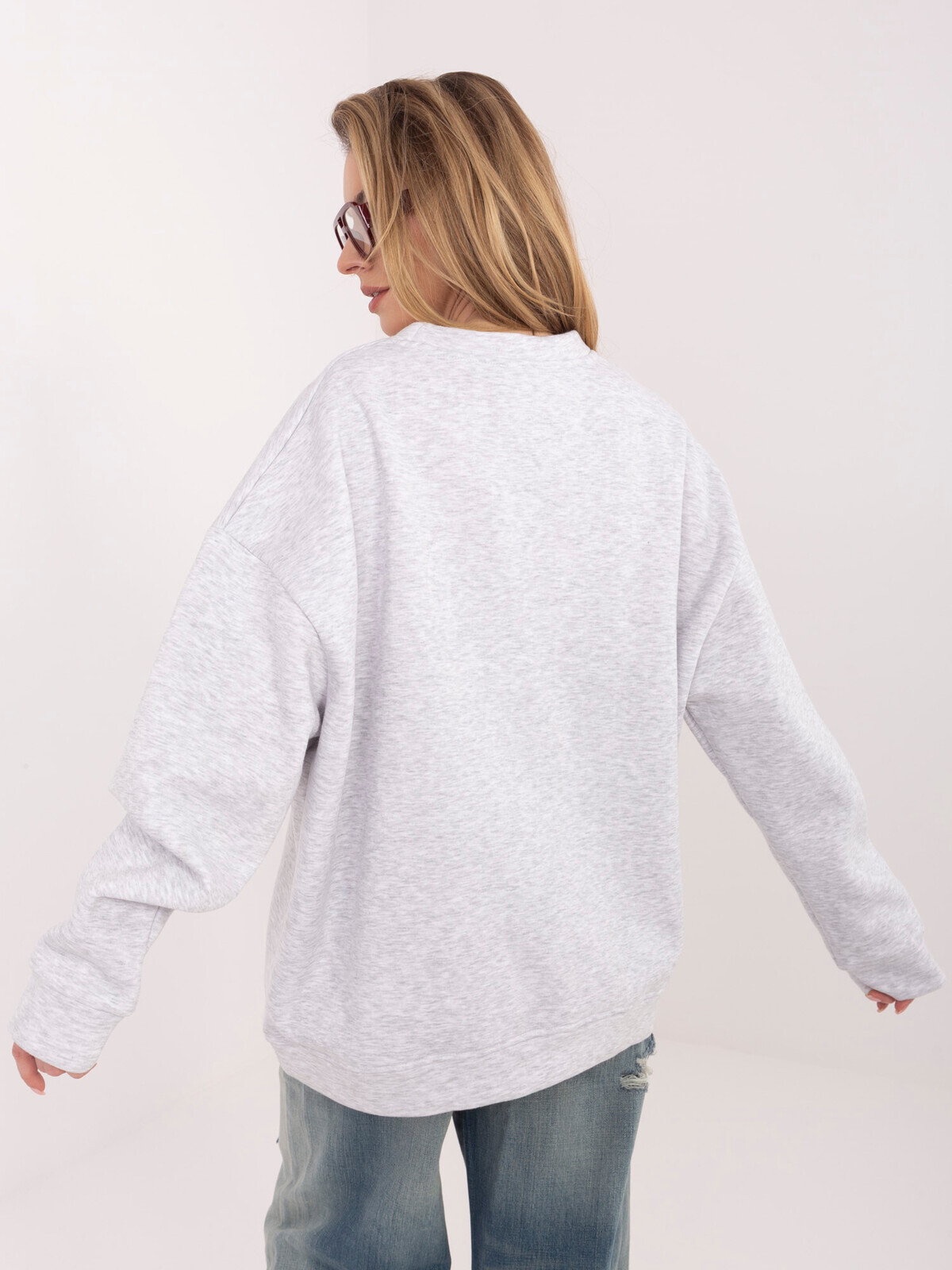 Svetlošedá melírovaná mikina