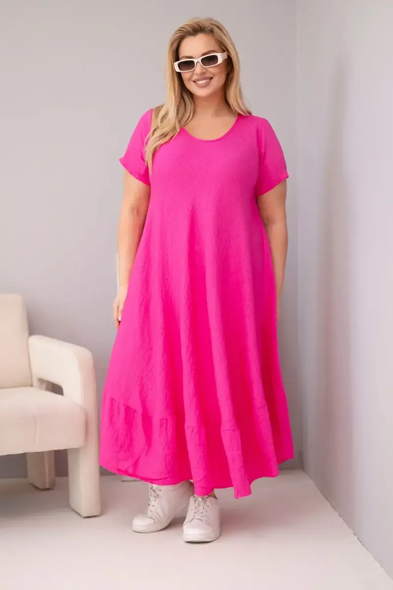 Kesi plus size dámske šaty s volánom