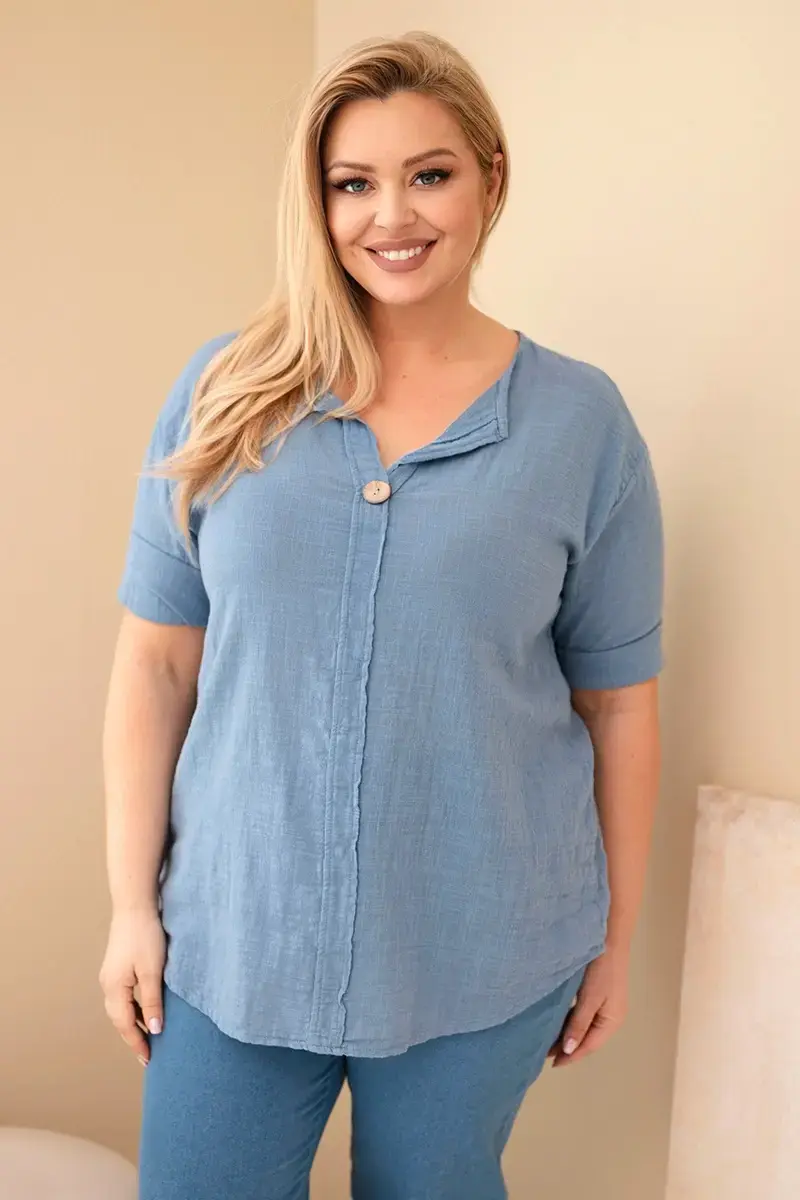 Kesi Włoski blúzka na gombíky denim