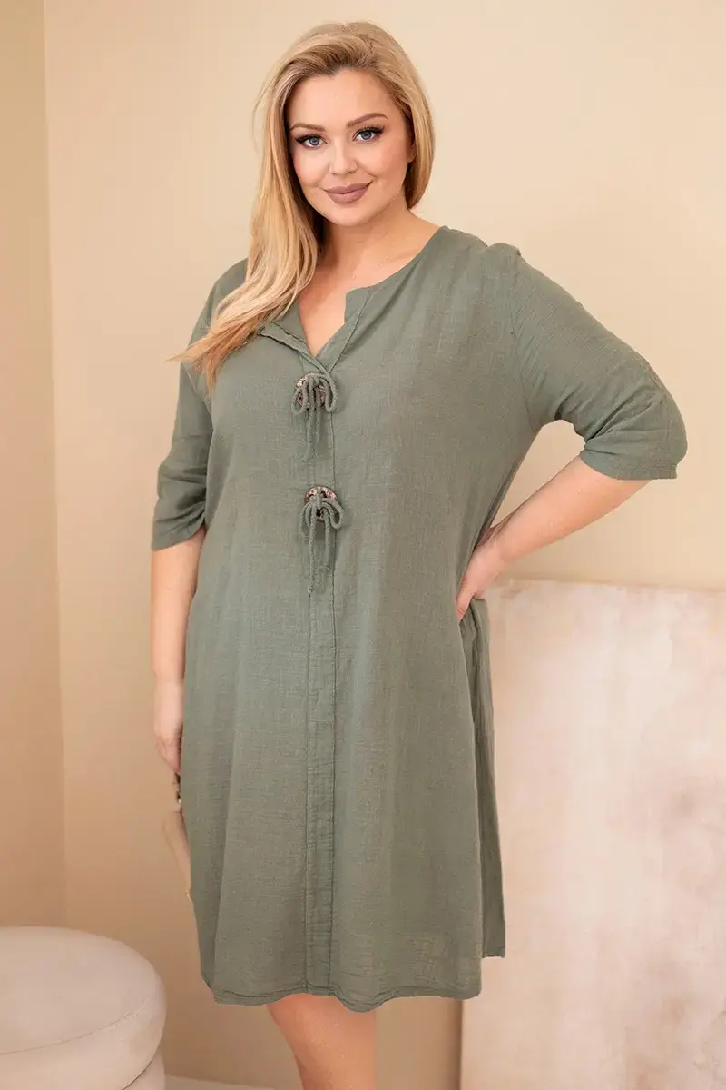 Kesi plus size šaty s ozdobným viazaním