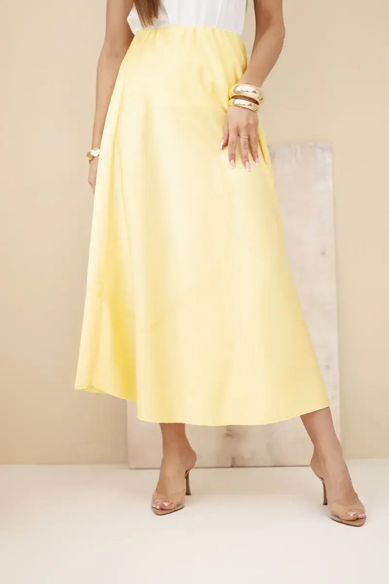 Kesi žltá áčková viskózová sukňa
