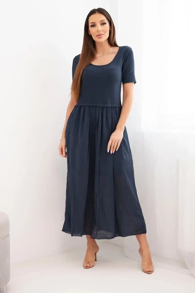 Kesi dámske bavlnené midi šaty s krátkymi rukávmi