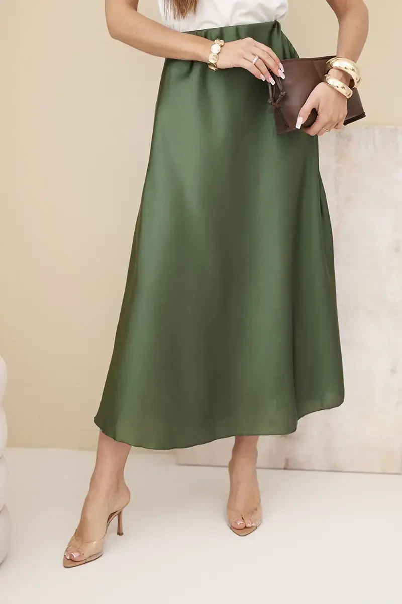 Kesi Włoski viskózová sukňa v khaki