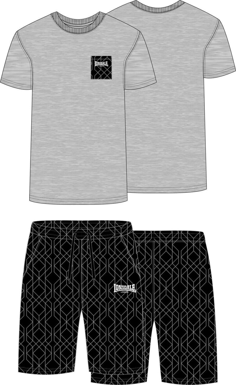 Lonsdale pánska sada trička a šortiek, regular fit