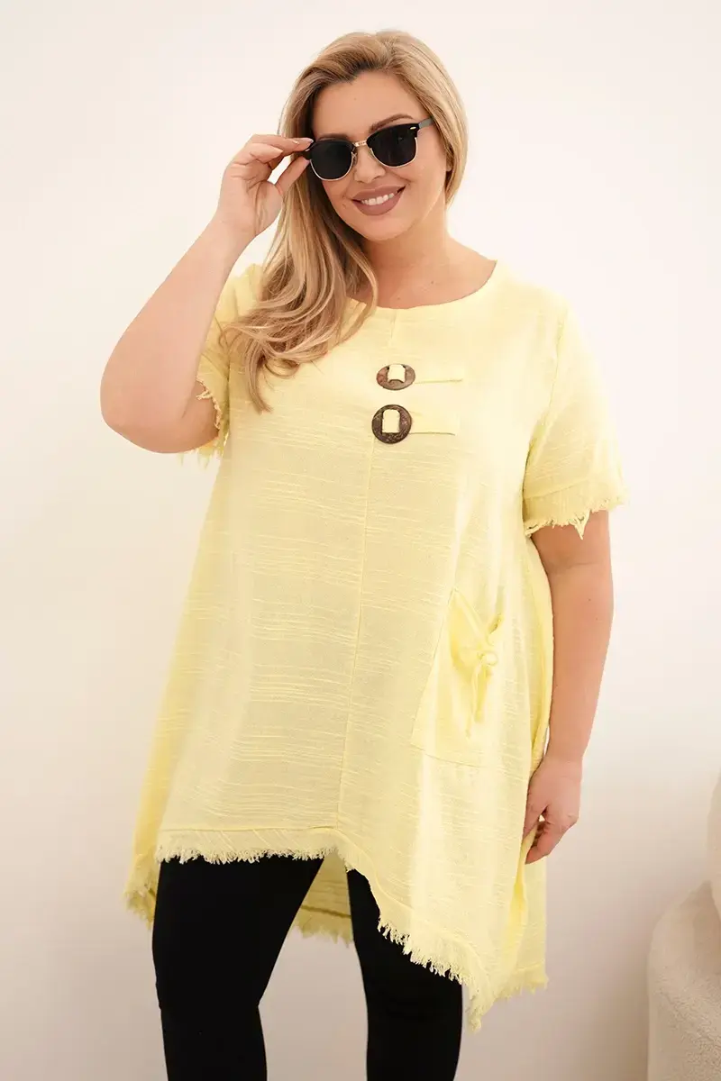 Kesi dámske bavlnené plus size šaty s dlhším zadným dielom