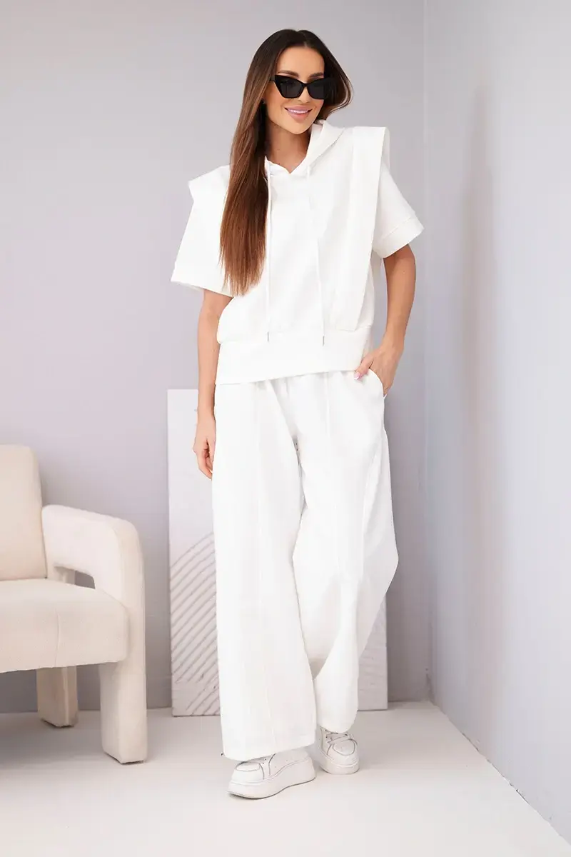 Kesi dvojsúprava: mikina a voľné nohavice ecru