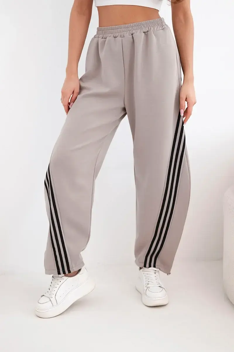 Kesi Włoski dámske viskózové nohavice so športovým prúžkom