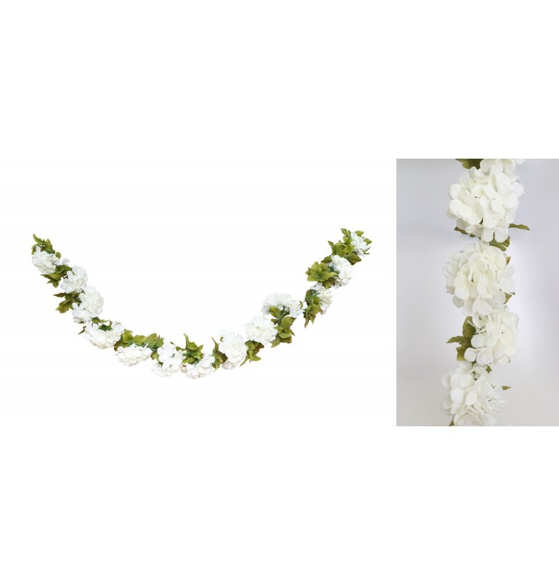 Chaks Svadobná girlanda - Hydrangea biela 220 cm