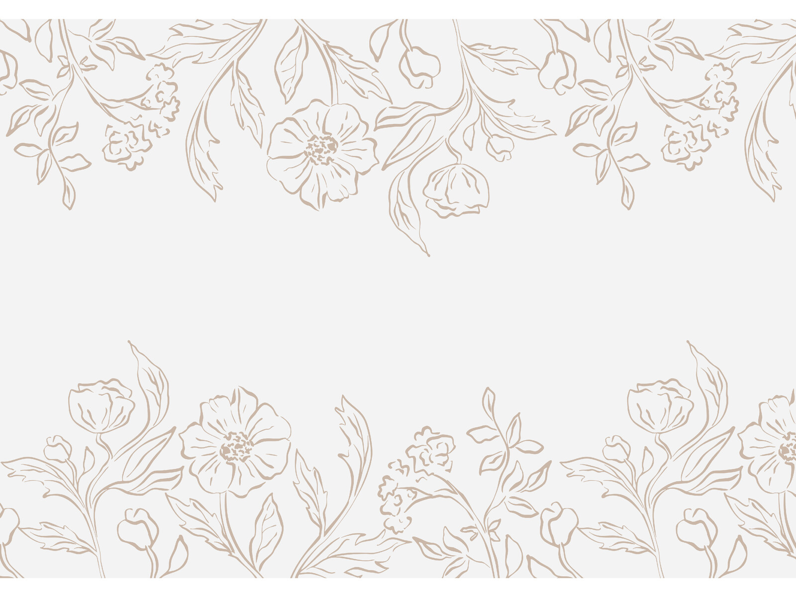 PartyDeco Behúň s kvetinovou potlačou - Krémový 40 x 500 cm