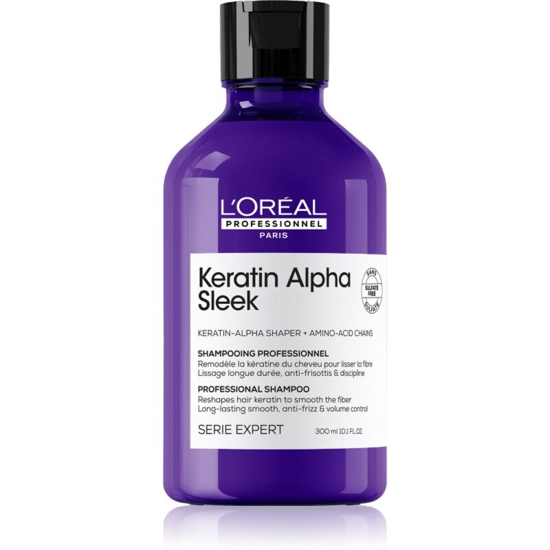 L’Oréal Professionnel Keratin Alpha Sleek Shampoo šampón pre hladký vzhľad vlasov 300 ml