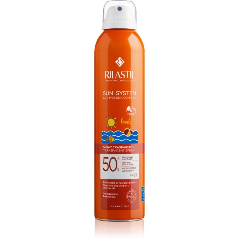 Rilastil Sun System Baby transparentný sprej na opaľovanie SPF 50+ 200 ml