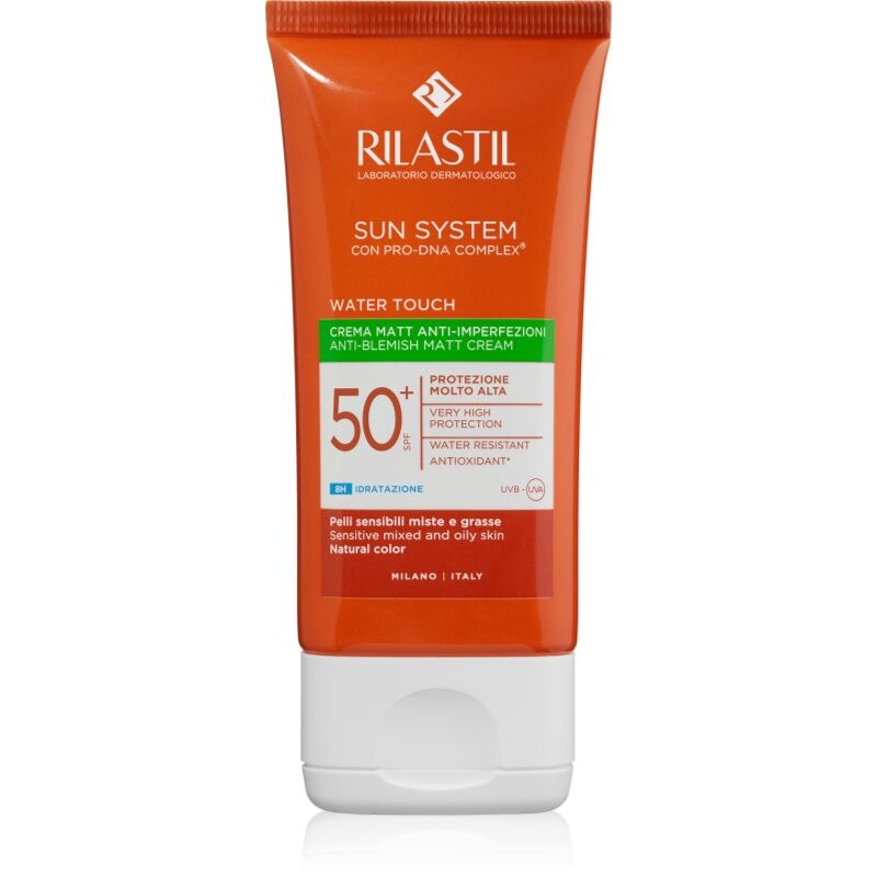 Rilastil Sun System Water Touch ochranný zmatňujúci krém pre mastnú pleť s nedokonalosťami SPF 50+ 50 ml