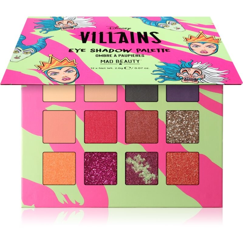Mad Beauty Disney Villains paletka očných tieňov 12x2 g