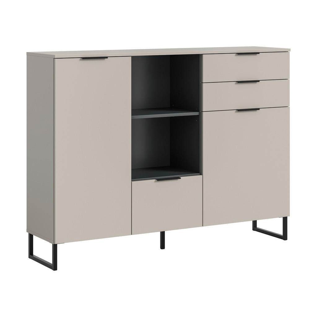 Livetastic VYSOKÁ KOMODA, čierna, kašmírová, 150/112/37 cm