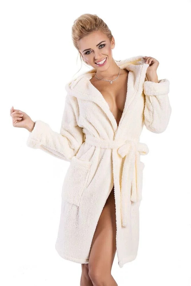 Dámsky krátky župan Diana ecru - Dkaren S