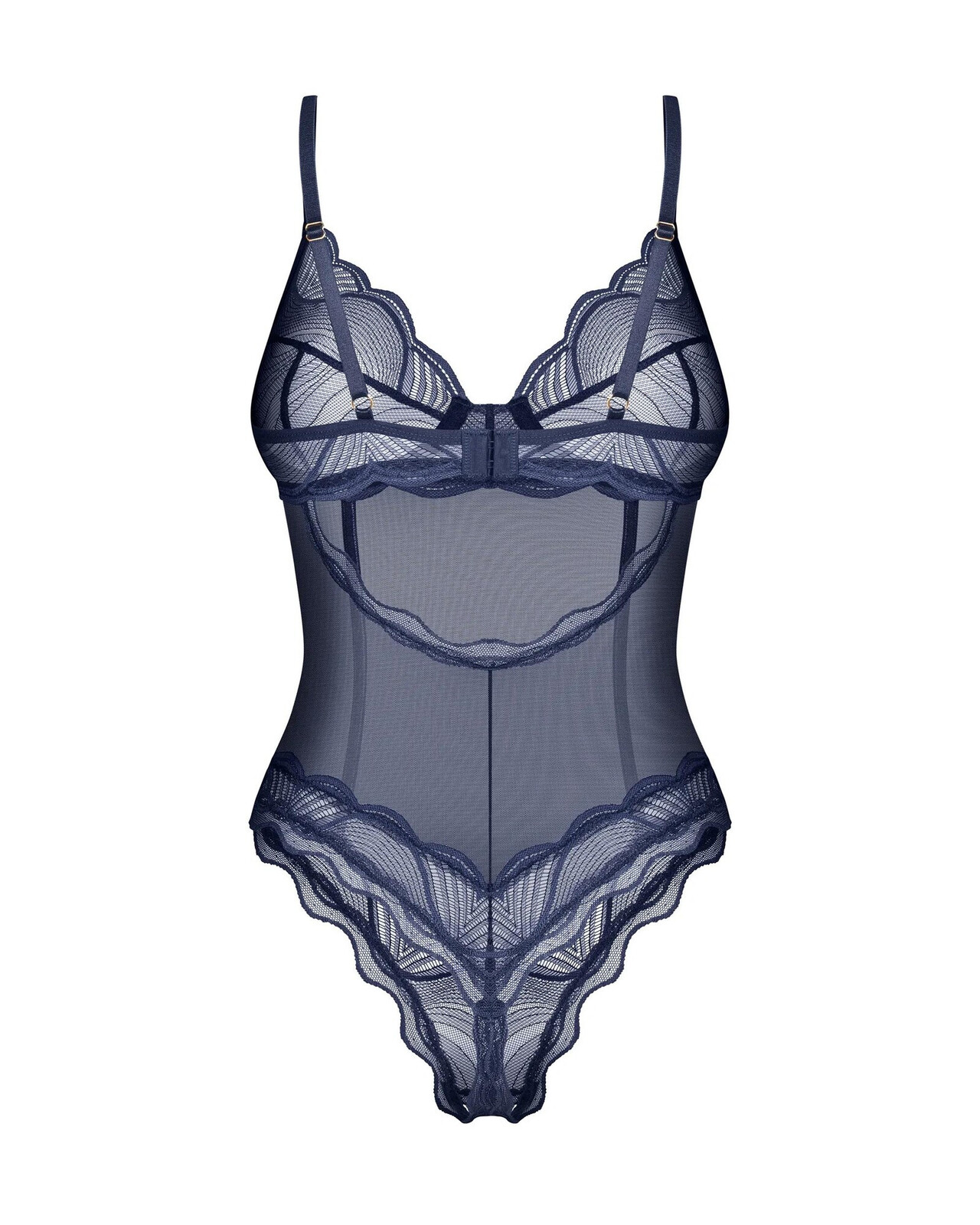 Dámske body Nightly Blue Crotchless Teddy dark blue - Obsessive XS/S