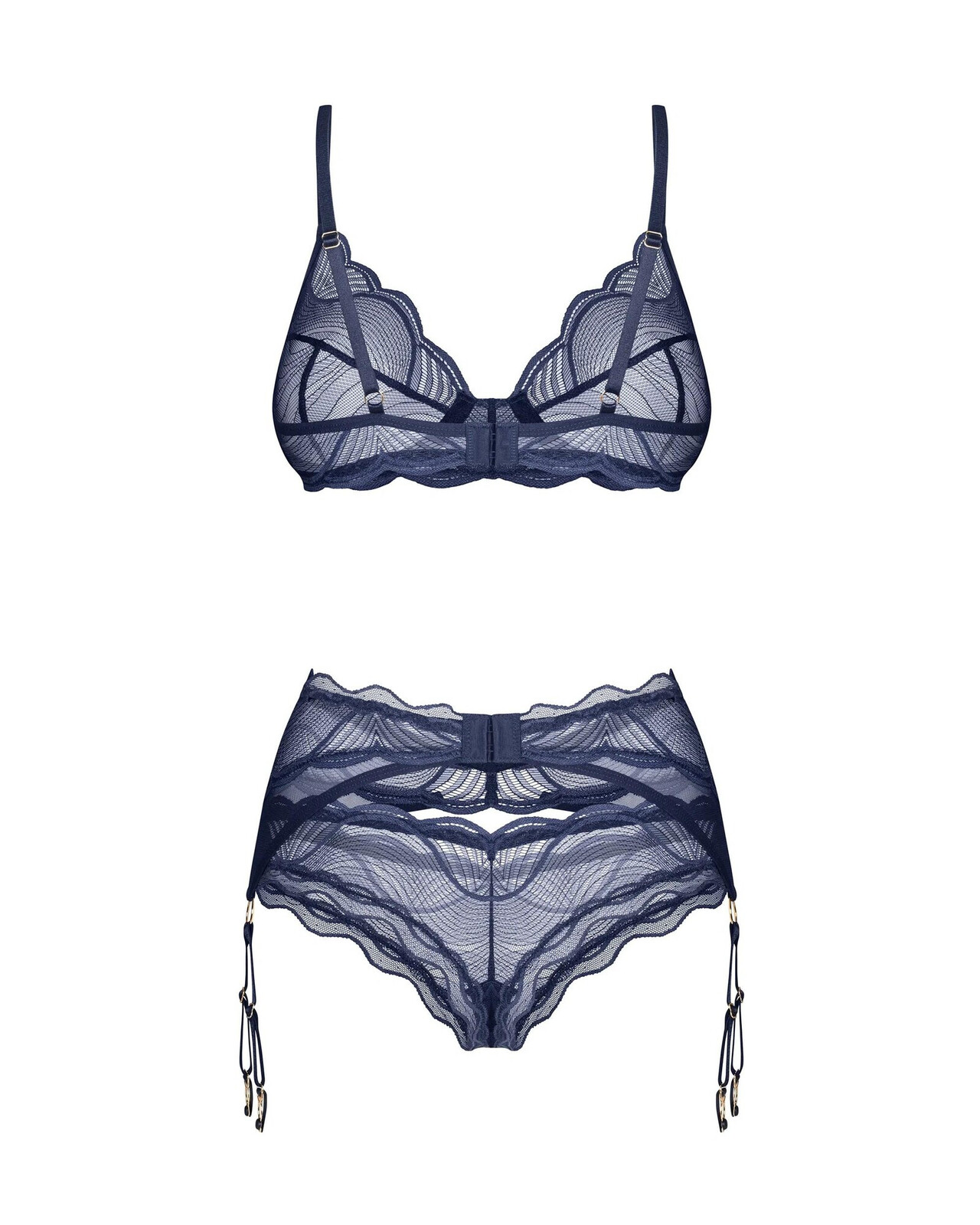 Dámsky sexy set Nightly Blue 3-PCS SET dark blue - Obsessive XS/S