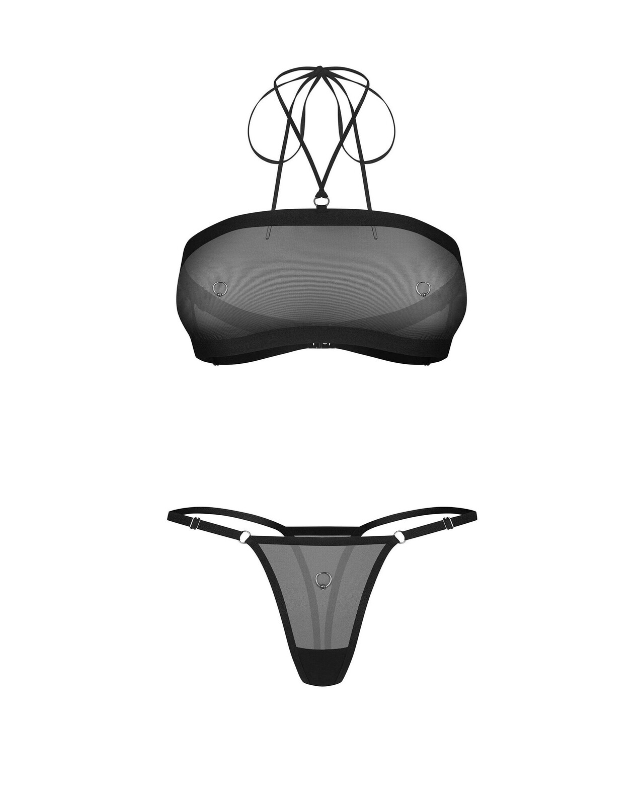 Dámsky sexy set Orinelle 2-Pcs Set Black - Obsessive S/M