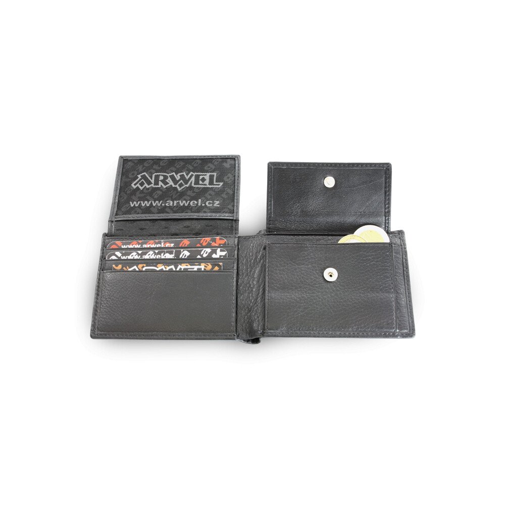 Pánska kožená peňaženka Arwel 7033 - čierna
