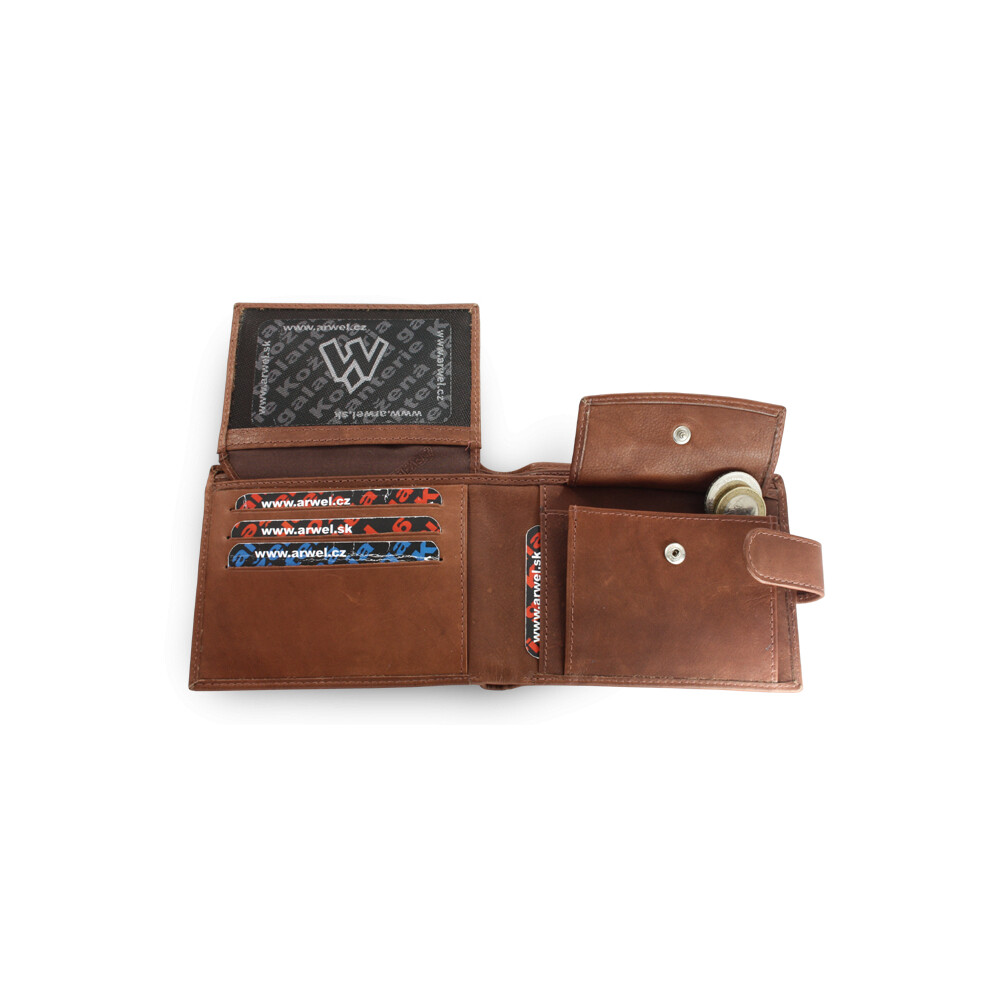 Pánska kožená peňaženka Arwel 2007 - tmavo hnedá