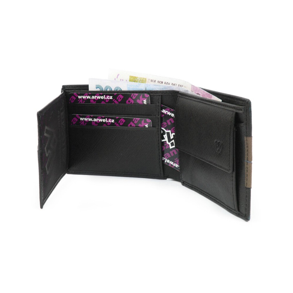 Pánska kožená peňaženka Arwel 1331 - čierna-hnedá