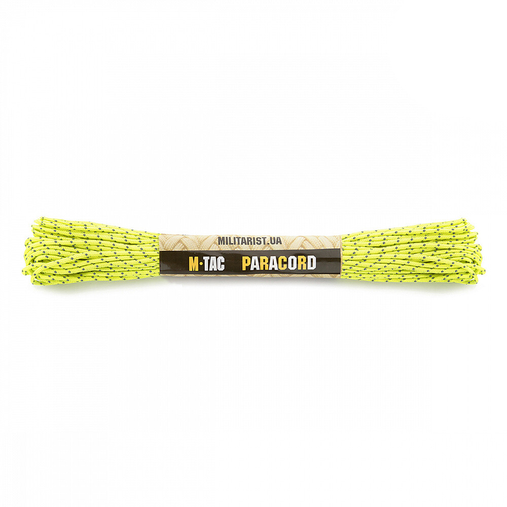 Para lano M-Tac Paracord Minicord 15 m - žlté svietiace